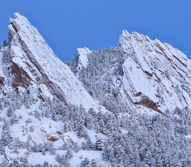 snow covered mountains in Boulder CO